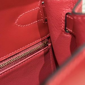 Hermes Kelly 28 Bag Handmade In Box Calfskin Leather Gold Hardware 5x Rouge Piment - Image 7