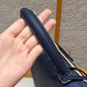 Hermes Kelly 28 Bag Handmade In Epsom Calfskin Leather Silver Hardware 73 Blue Saphir - Image 8