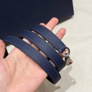 Hermes Kelly 28 Bag Handmade In Epsom Calfskin Leather Silver Hardware 73 Blue Saphir - Image 5