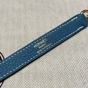 Hermes Kelly 28 Bag Handmade In Togo Calfskin Leather Gold Hardware 75 Blue Jean - Image 6