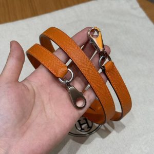 Hermes Kelly 28 Bag Handmade In Epsom Calfskin Leather Silver Hardware 93 Orange - Image 5