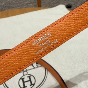 Hermes Kelly 28 Bag Handmade In Epsom Calfskin Leather Silver Hardware 93 Orange - Image 4