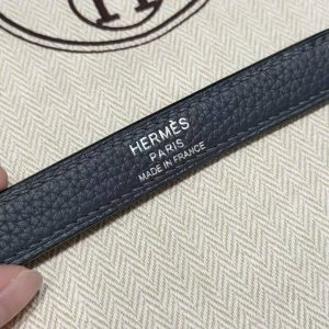 Hermes Kelly 28 Bag Handmade In Togo Calfskin Leather Silver Hardware H0 Girs Misty - Image 4