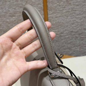 Hermes Kelly 28 Bag Handmade In Epsom Calfskin Leather Silver Hardware M8 Gris Asphalted - Image 6