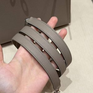 Hermes Kelly 28 Bag Handmade In Epsom Calfskin Leather Silver Hardware M8 Gris Asphalted - Image 4