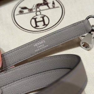 Hermes Kelly 28 Bag Handmade In Epsom Calfskin Leather Silver Hardware M8 Gris Asphalted - Image 3