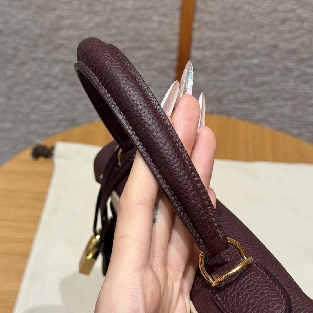 Hermes Kelly 28 Bag Handmade In Togo Calfskin Leather Gold Hardware OG Rouge Sellier - Image 8