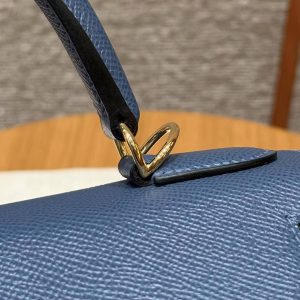 Hermes Kelly 28 Bag Handmade In Epsom Calfskin Leather Gold Hardware R2 Blue Agate - Image 20