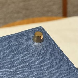 Hermes Kelly 28 Bag Handmade In Epsom Calfskin Leather Gold Hardware R2 Blue Agate - Image 15