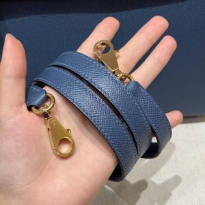 Hermes Kelly 28 Bag Handmade In Epsom Calfskin Leather Gold Hardware R2 Blue Agate - Image 14