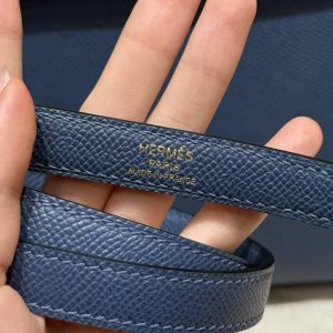 Hermes Kelly 28 Bag Handmade In Epsom Calfskin Leather Gold Hardware R2 Blue Agate - Image 13