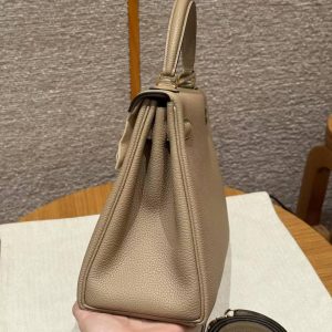 Hermes Kelly 28 Bag Handmade In Togo Calfskin Leather Gold Hardware S2 Trench - Image 24