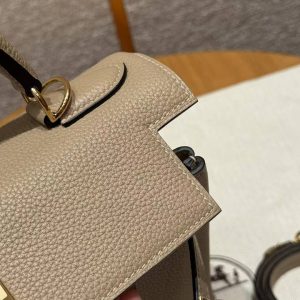 Hermes Kelly 28 Bag Handmade In Togo Calfskin Leather Gold Hardware S2 Trench - Image 12