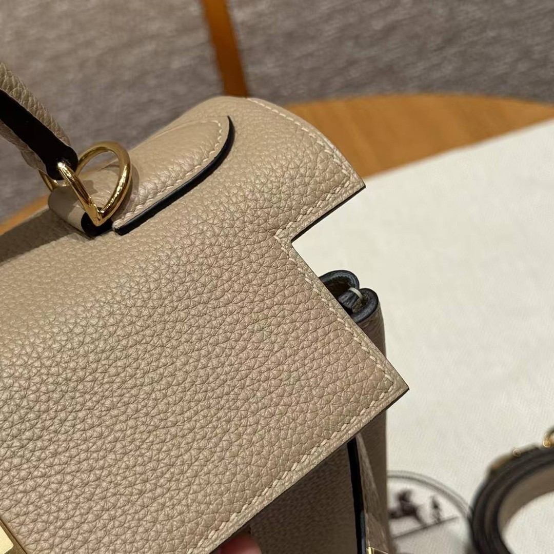 Hermes Kelly 28 Bag Handmade In Togo Calfskin Leather Gold Hardware S2 Trench - Image 12