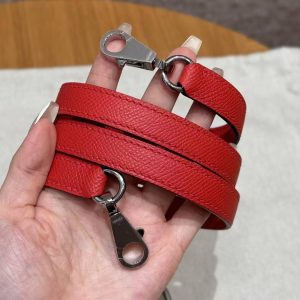 Hermes Kelly 28 Bag Handmade In Epsom Calfskin Leather Silver Hardware S3 Rouge Coeur
