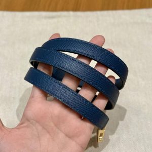 Hermes Kelly 28 Bag Handmade In Epsom Calfskin Leather Gold Hardware S4 Deep Blue - Image 10