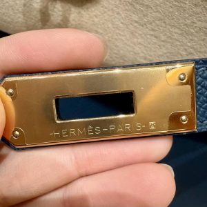 Hermes Kelly 28 Bag Handmade In Epsom Calfskin Leather Gold Hardware S4 Deep Blue - Image 8