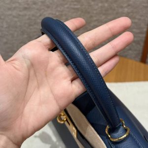 Hermes Kelly 28 Bag Handmade In Epsom Calfskin Leather Gold Hardware S4 Deep Blue - Image 5
