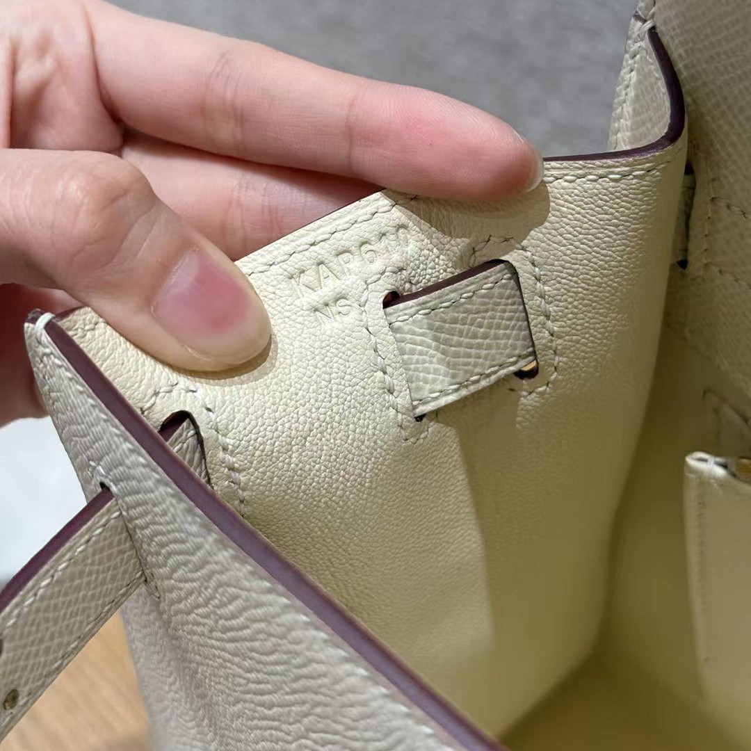 Hermes Kelly 28 Bag Handmade In Epsom Calfskin Leather Gold Hardware i2 Nata - Image 21
