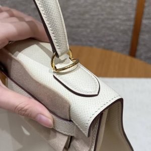 Hermes Kelly 28 Bag Handmade In Epsom Calfskin Leather Gold Hardware i2 Nata - Image 18
