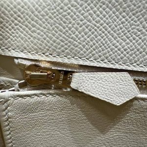 Hermes Kelly 28 Bag Handmade In Epsom Calfskin Leather Gold Hardware i2 Nata - Image 14