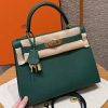 Hermes Kelly 28 Bag Handmade In Epsom Calfskin Leather Gold Hardware z6 Makachite