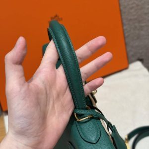 Hermes Kelly 28 Bag Handmade In Epsom Calfskin Leather Gold Hardware z6 Makachite - Image 15