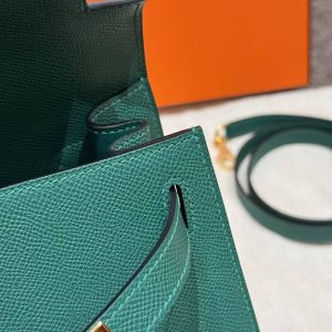 Hermes Kelly 28 Bag Handmade In Epsom Calfskin Leather Gold Hardware z6 Makachite - Image 12