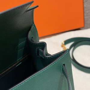 Hermes Kelly 28 Bag Handmade In Epsom Calfskin Leather Gold Hardware z6 Makachite - Image 11