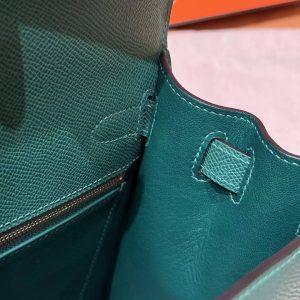 Hermes Kelly 28 Bag Handmade In Epsom Calfskin Leather Gold Hardware z6 Makachite - Image 10