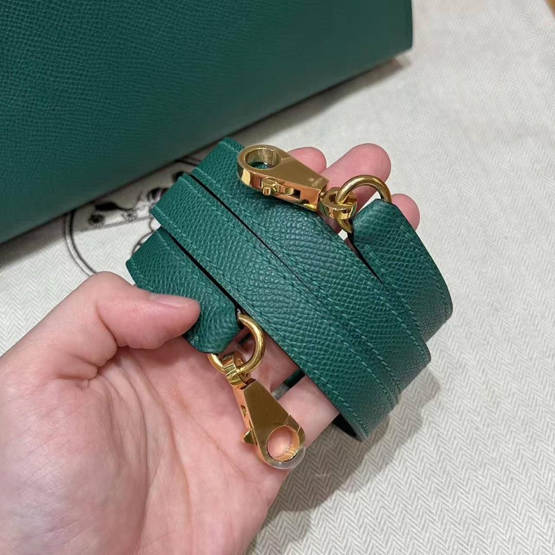 Hermes Kelly 28 Bag Handmade In Epsom Calfskin Leather Gold Hardware z6 Makachite - Image 4