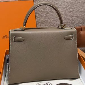 Alternative view of Hermes Kelly 32 Bag Handmade In Epsom Calfskin Leather Gold Hardware 18 Etoup