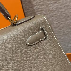 Hermes Kelly 32 Bag Handmade In Epsom Calfskin Leather Gold Hardware 18 Etoup - Image 7