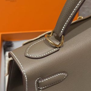Hermes Kelly 32 Bag Handmade In Epsom Calfskin Leather Gold Hardware 18 Etoup - Image 6