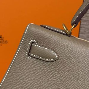 Hermes Kelly 32 Bag Handmade In Epsom Calfskin Leather Gold Hardware 18 Etoup - Image 5