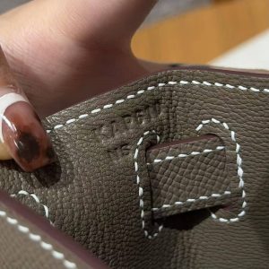 Hermes Kelly 32 Bag Handmade In Epsom Calfskin Leather Silver Hardware 18 Etoup - Image 16