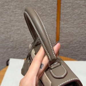 Hermes Kelly 32 Bag Handmade In Epsom Calfskin Leather Silver Hardware 18 Etoup - Image 14