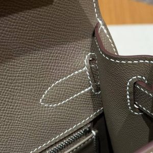 Hermes Kelly 32 Bag Handmade In Epsom Calfskin Leather Silver Hardware 18 Etoup - Image 7