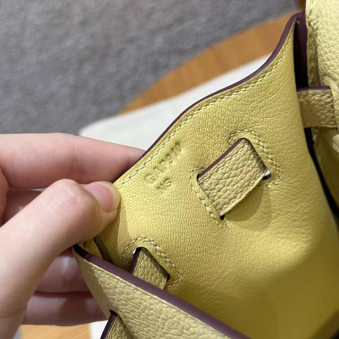 Hermes Kelly 32 Bag Handmade In Togo Calfskin Leather Silver Hardware 1Z Jaume Poussin - Image 15