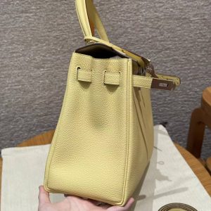 Hermes Kelly 32 Bag Handmade In Togo Calfskin Leather Silver Hardware 1Z Jaume Poussin - Image 12