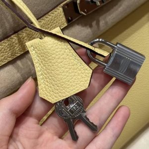 Hermes Kelly 32 Bag Handmade In Togo Calfskin Leather Silver Hardware 1Z Jaume Poussin - Image 10