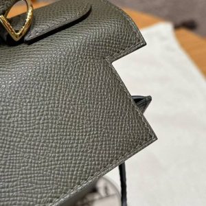 Hermes Kelly 32 Bag Handmade In Epsom Calfskin Leather Gold Hardware 2Q Vert Anglais - Image 11