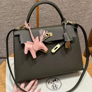 Hermes Kelly 32 Bag Handmade In Epsom Calfskin Leather Gold Hardware 2Q Vert Anglais