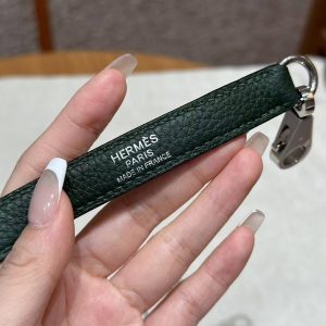 Hermes Kelly 32 Bag Handmade In Togo Calfskin Leather Silver Hardware 2Q Vert Anglais - Image 8