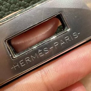 Hermes Kelly 32 Bag Handmade In Togo Calfskin Leather Silver Hardware 2Q Vert Anglais - Image 5