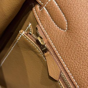 Hermes Kelly 32 Bag Handmade In Togo Calfskin Leather Gold Hardware 37 Gold - Image 10