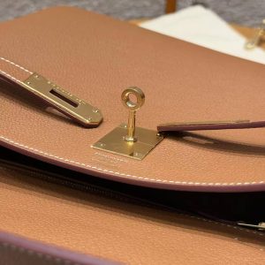 Hermes Kelly 32 Bag Handmade In Togo Calfskin Leather Gold Hardware 37 Gold - Image 9