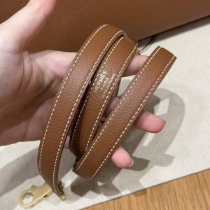 Hermes Kelly 32 Bag Handmade In Togo Calfskin Leather Gold Hardware 37 Gold - Image 4