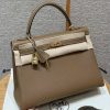 Hermes Kelly 32 Bag Handmade In Togo Calfskin Leather Gold Hardware 3G Alezan