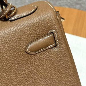 Hermes Kelly 32 Bag Handmade In Togo Calfskin Leather Gold Hardware 3G Alezan - Image 7